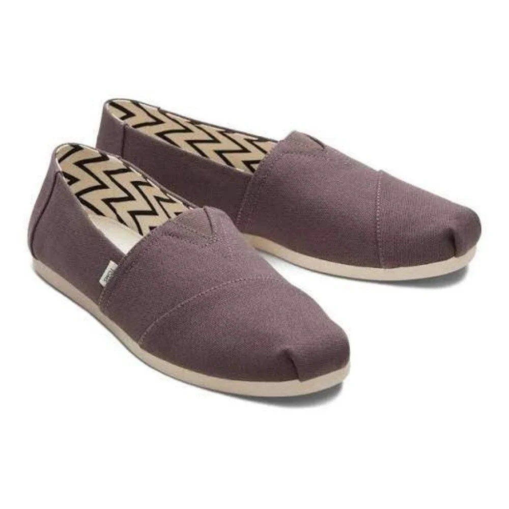220. TOMS Women's Alpargata Loafer Flat Ash Recycled Canvas in size 8